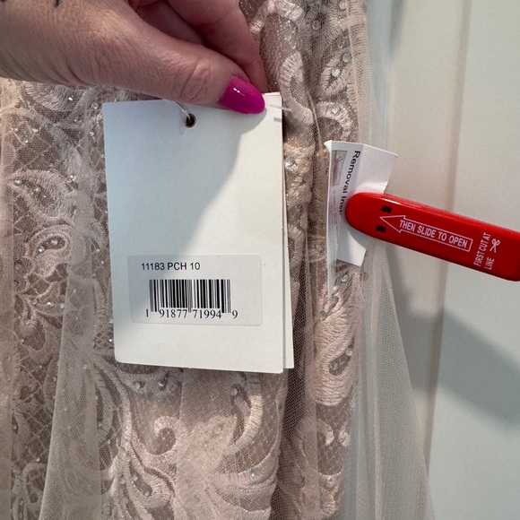 BRAND NEW Mac Duggal- pink size 10 Lace Gown - Picture 9 of 11